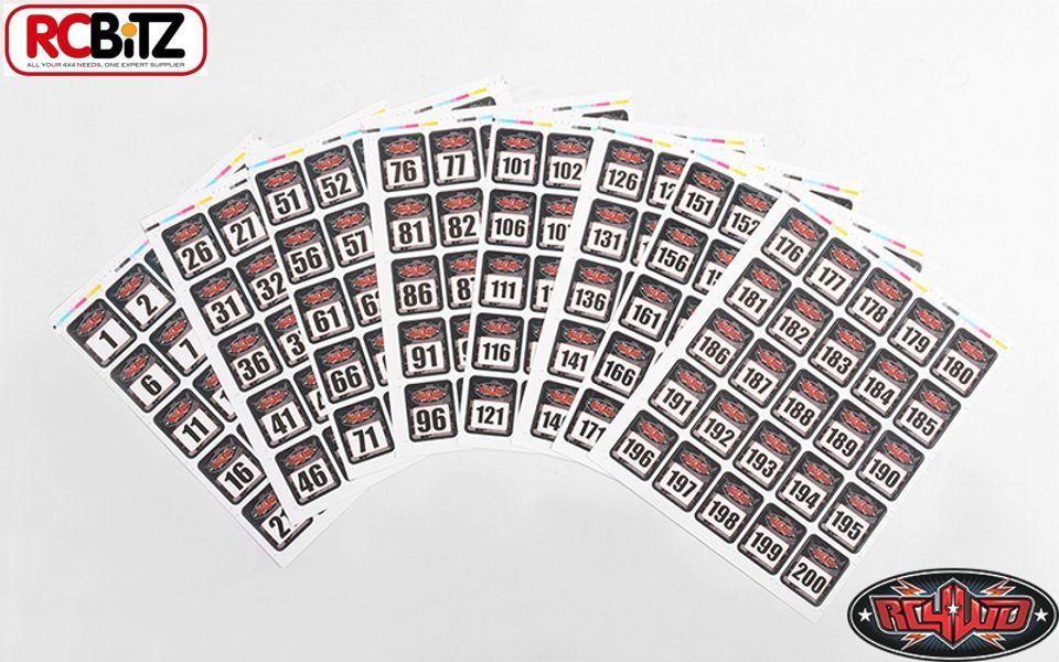 Numbers 69 Race Logo - RC4WD Event Numbers Decal Sheets 1 200 Gate Truck Markers Race