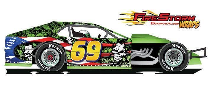 Numbers 69 Race Logo - Race Car Numbers, Race Car Decals, Dirt Modified Wrap - 69 Skulls