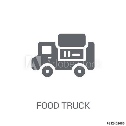 Trendy Food Logo - Food truck icon. Trendy Food truck logo concept on white background