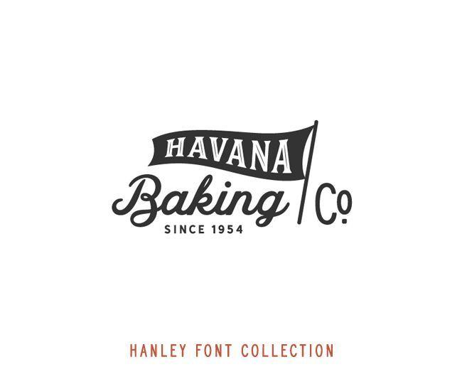 Trendy Food Logo - Hanley Font Collection. Design. Logo design, Logo inspiration