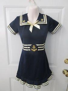 Navy and Gold LC Logo - Navy Blue Gold Sailor Dress Dance Costume Tap MT Jazz Large Child LC ...