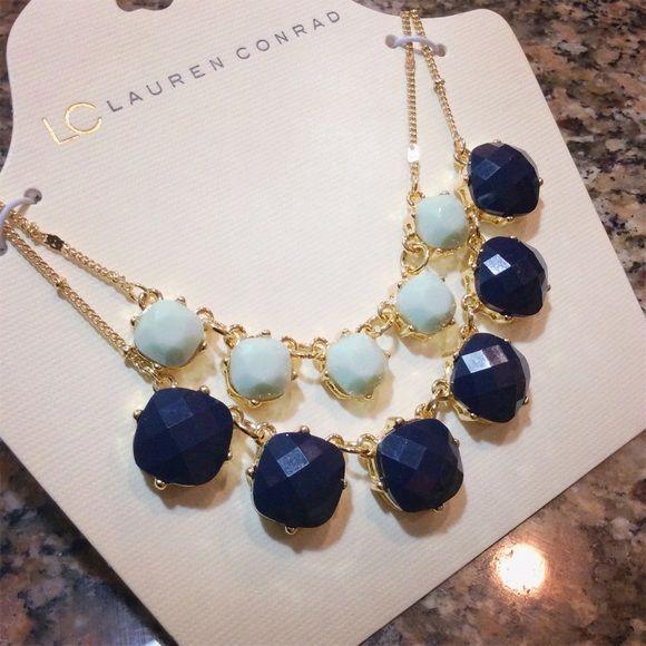Navy and Gold LC Logo - NWT Lauren Conrad Layered Necklace Mint Blue Gold. Mint blue