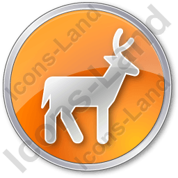 Deer in an Orange Circle Logo - Deer Circle Orange Icon, PNG/ICO Icons, 256x256, 128x128, 64x64 ...