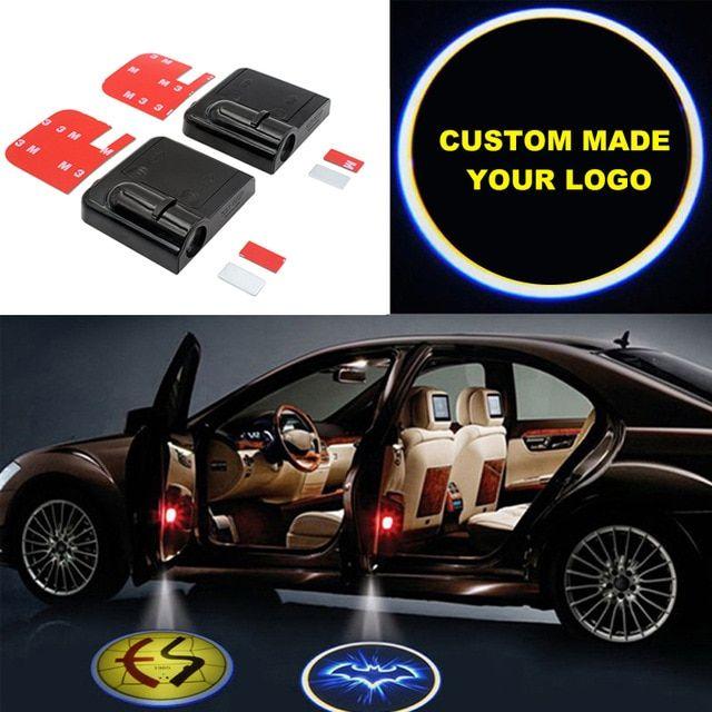 Custom LED Automotive Logo - Custom Made 2pcs LED Door Warning Light Wireless Car Logo Door Light ...