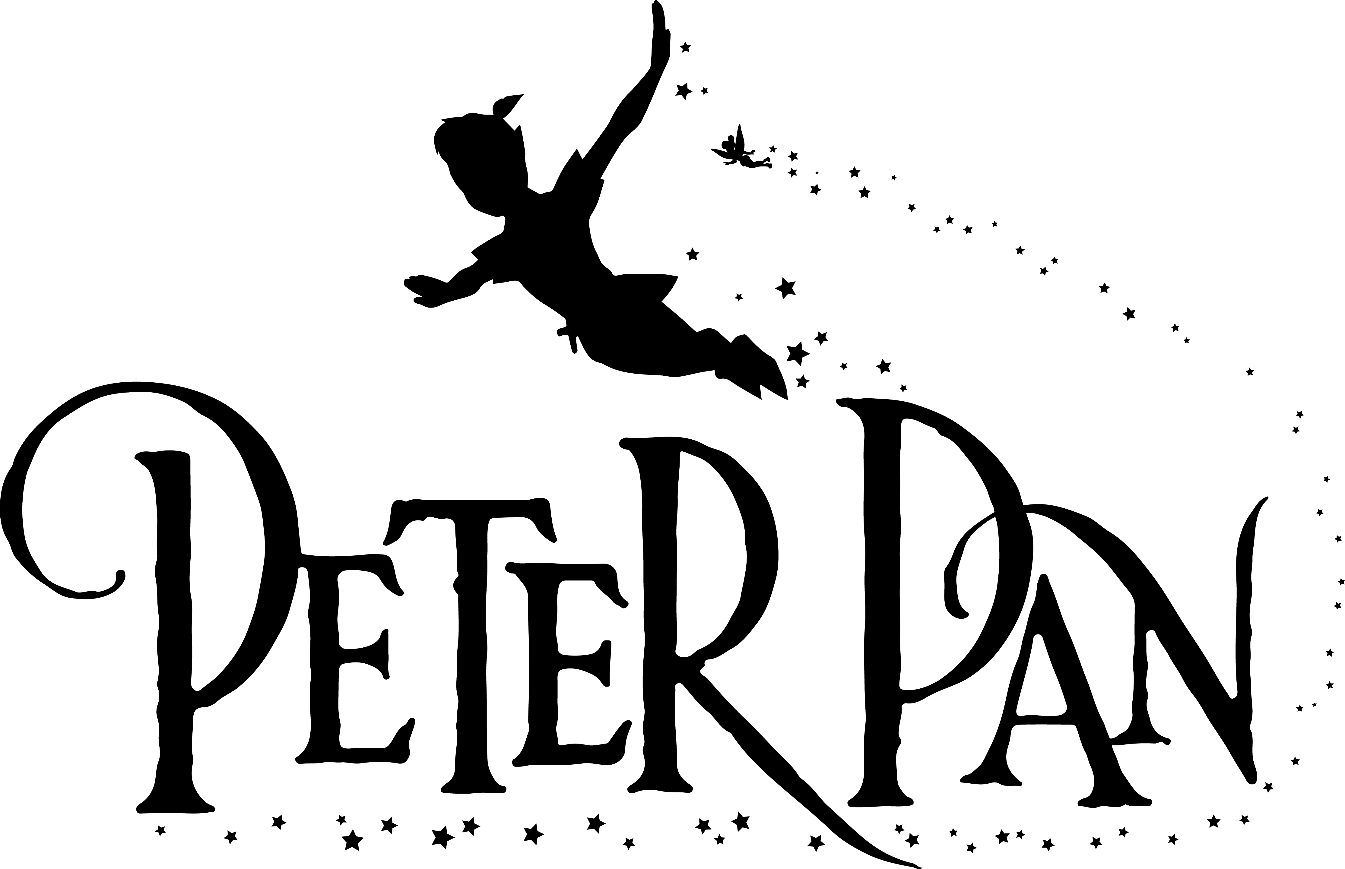 Peter Pan Musical Logo - Peter Pan Black And White Clipart - Clipart Kid | Peter Pan | Peter ...
