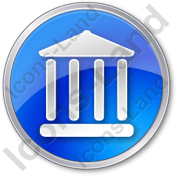 Bank with Blue Circle Logo - Bank Circle Blue Icon, PNG/ICO Icons, 256x256, 128x128, 64x64, 48x48 ...