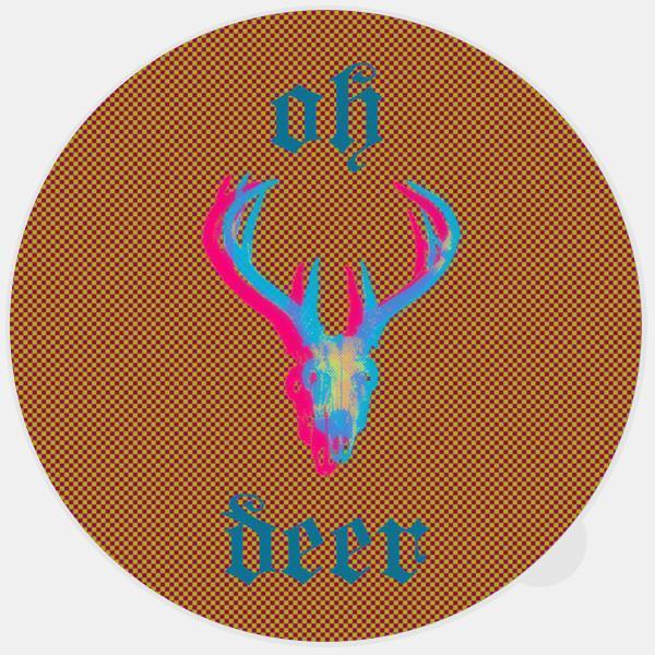 Deer in an Orange Circle Logo - oh deer!” macbook decal – tabtag | glowing & reusable macbook stickers