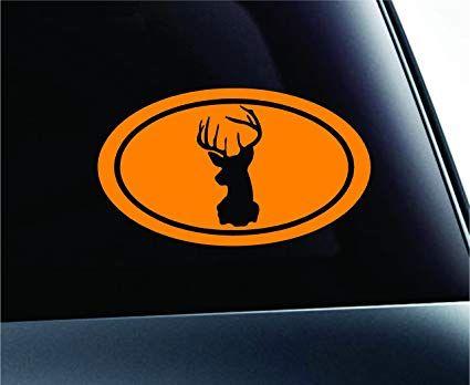 Deer in an Orange Circle Logo - Amazon.com: Deer Head Oval Hunting Nature Humor Symbol Decal Funny ...