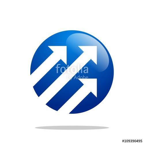 Bank with Blue Circle Logo - 3 Arrows in Blue Circle