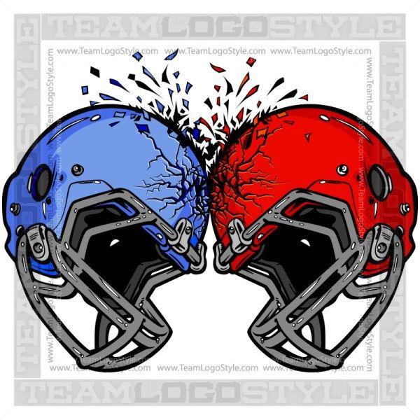 Football Helmet Logo - Crashing Football Helmet Logo - Clipart Football Helmets