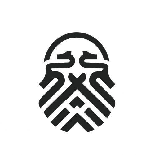 Symmetrical Logo - A nice symmetrical logo that incorporates dragons to create a man's ...