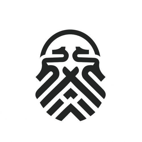 Symmetrical Logo - A nice symmetrical logo that incorporates dragons to create a man's