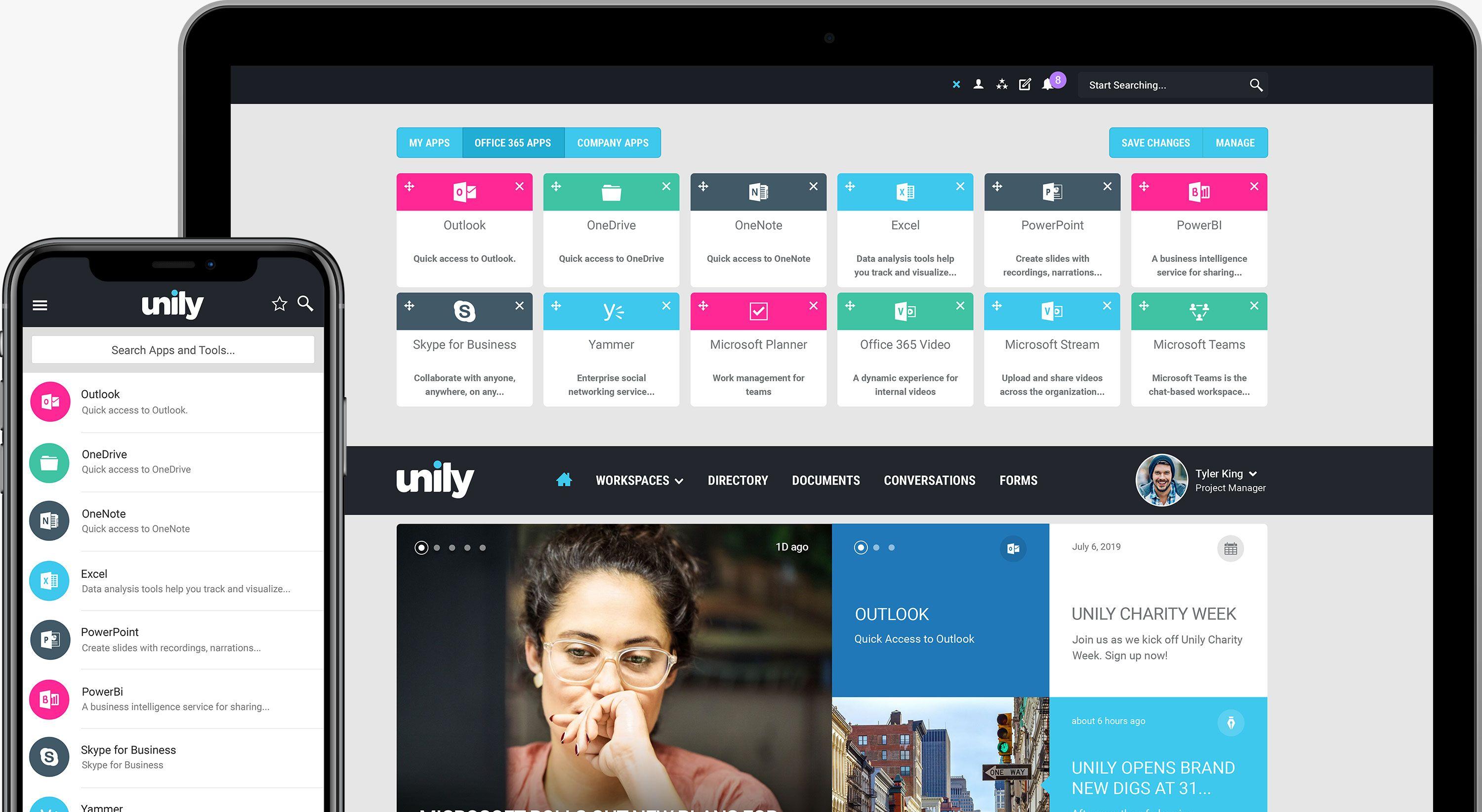 Unily Mobile App Logo - Custom Intranet Integrations. Flexible and Agile