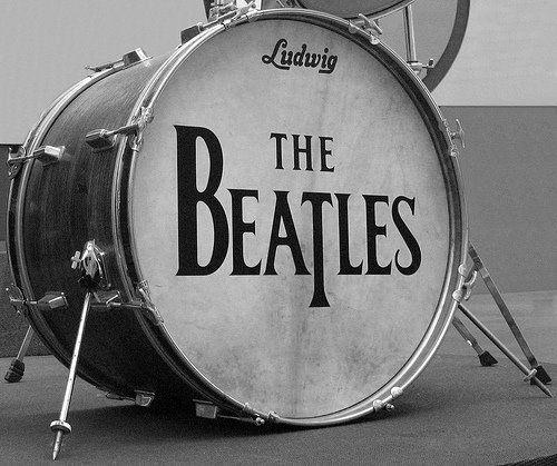 Beatles Head Logo - Ludwig Bass drum with 