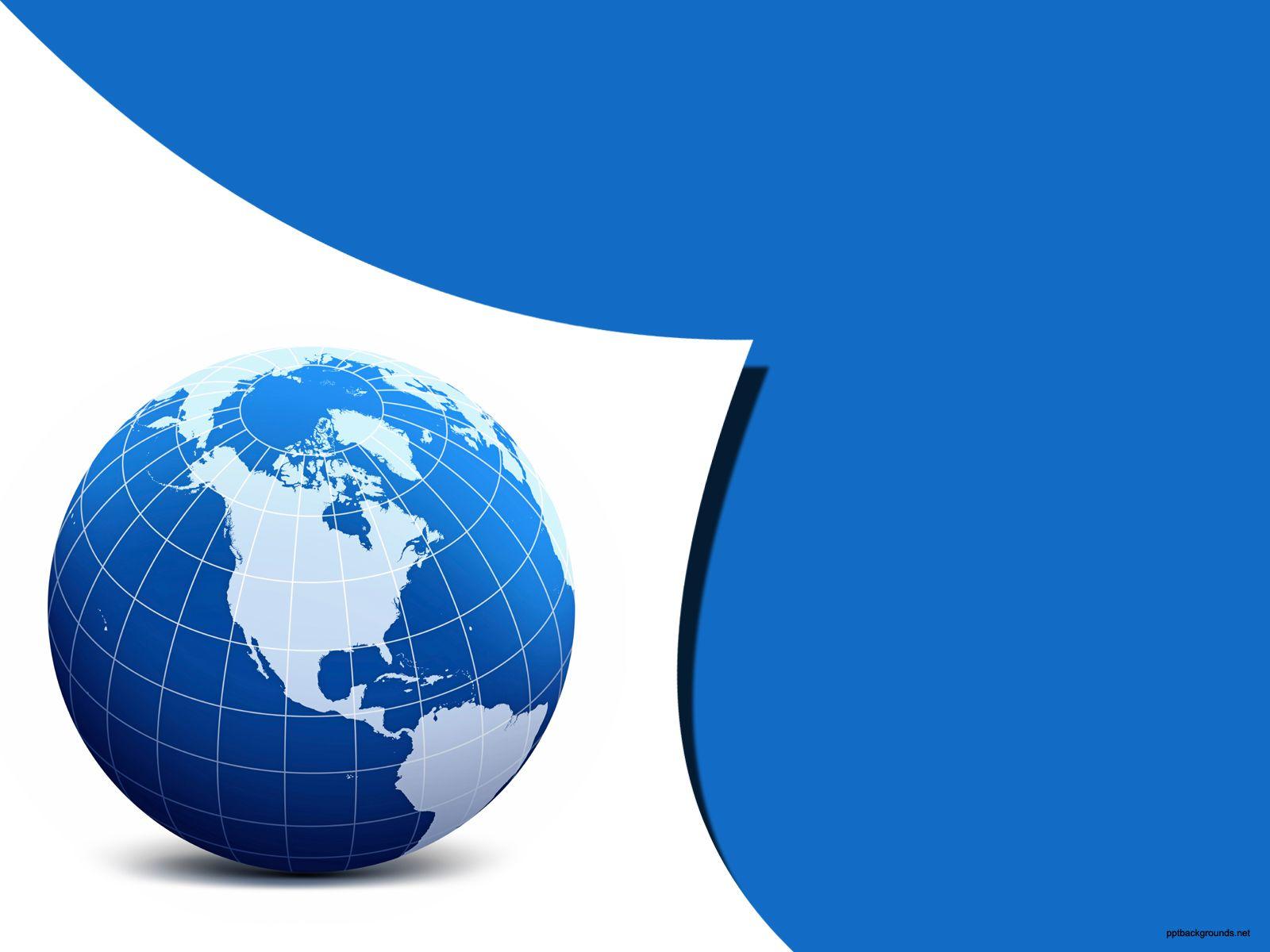 Red White Blue Globe Logo - Blue Globe Design Backgrounds For PowerPoint - Science PPT Templates
