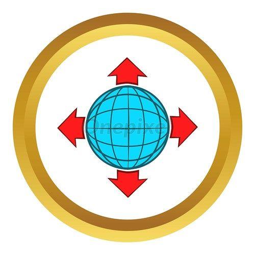 Red White Blue Globe Logo - Blue globe and red arrows vector icon - 4030044 | Onepixel