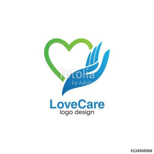 Care Logo - Creative Hand Logo. Love care logo design template