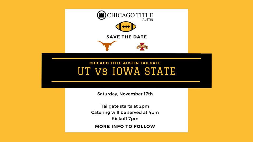 Chicago Title of Texas Logo - Chicago Title: Tailgate - Iowa State vs. University of Texas ...