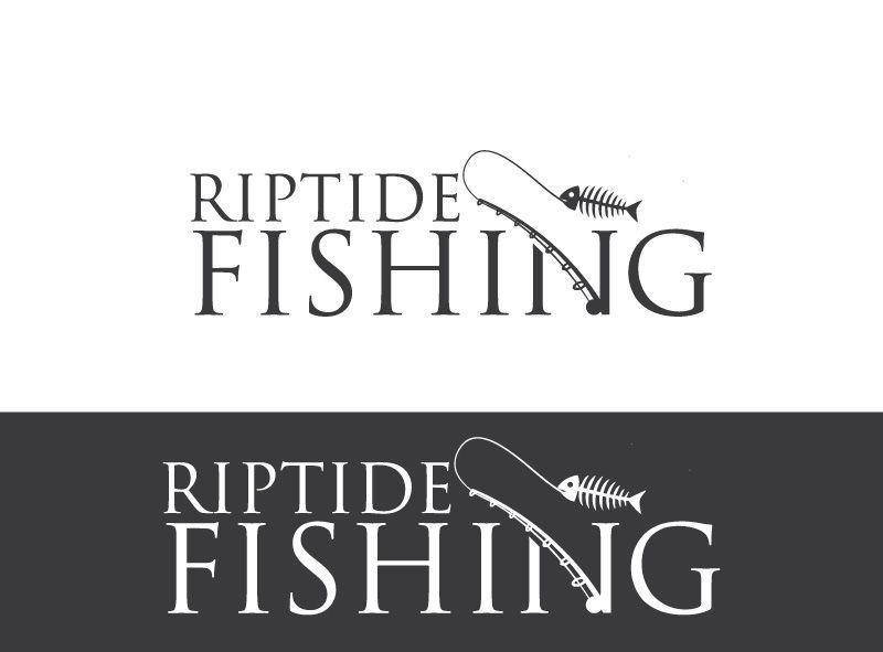 Riptide White Logo - Bold, Personable Logo Design for Riptide Fishing