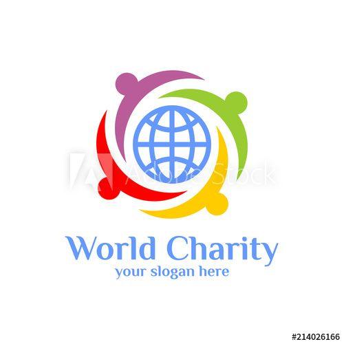 World Charity Logo - world charity logo template. world adobtion vector icon this