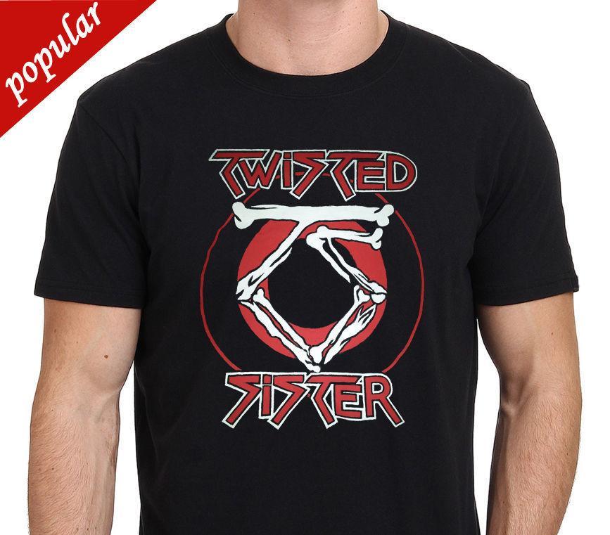 Old Rock Band Logo - TWISTED SISTER Old School Rock Band Logo Men's T-Shirt Size:S-M-L-XL-XXL  New Short Sleeve Round Collar Mens T Shirts Fashion
