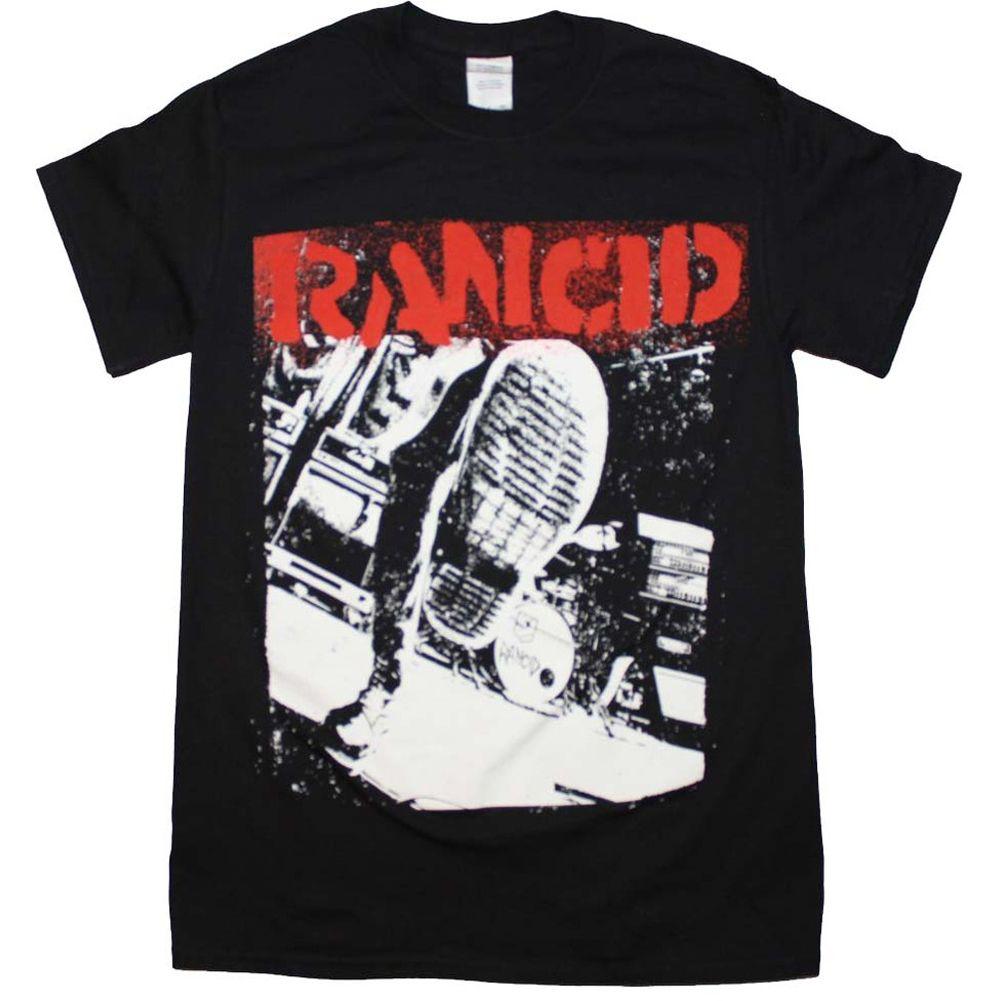 Old Rock Band Logo - Details About Men's Rancid Boot T Shirt Black Logo Old School Punk Rock Band Music