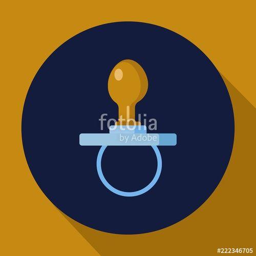 Dark Blue Circle Logo - Vector illustration of blue nipple in dark blue circle. Stock image