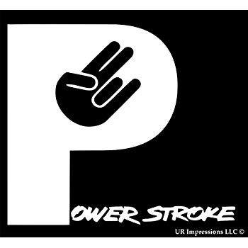 Powerstoke Logo - UR Impressions Powerstroke Shocker Hand Decal Vinyl Sticker Graphics for  Cars Trucks SUV Vans Walls Windows Laptop|White|5.5 X 5 Inch|URI189