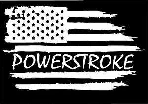 Powerstroke Logo - American Flag Ford F 250 F 350 Powerstroke Diesel Vinyl Sticker