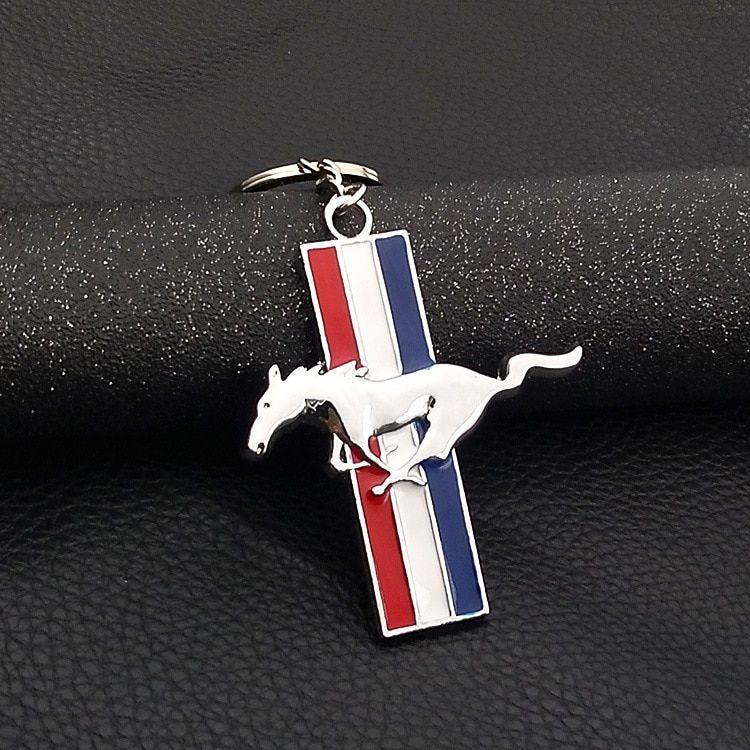 FOB Cross Logo - Metal Car Logo Keychain For Mustang Keyring Key Chain Ring Fob Sales