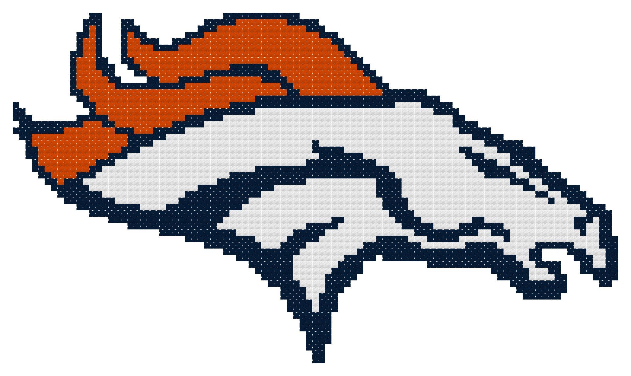 Denver Broncos Logo - Counted Cross Stitch Pattern, Denver Broncos Logo