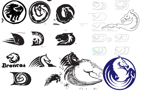 Denver Broncos Logo - Rejected Denver Broncos logos (and why the horse has no teeth ...