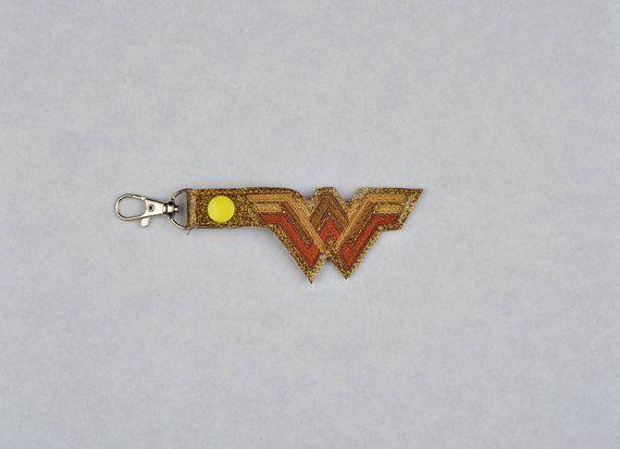 FOB Cross Logo - New Wonder Woman logo snap tab key fob machine embroidery