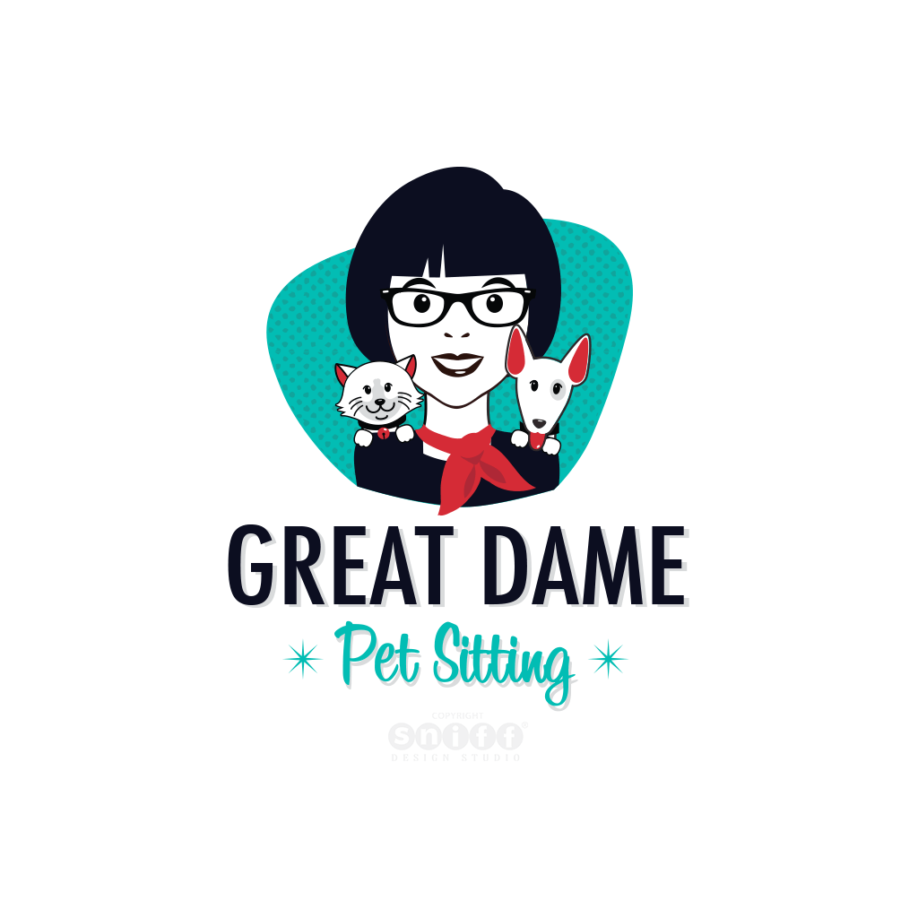 Sitter Logo - Great Dame Pet Sitting Logo Design. Sniff Design Studio™