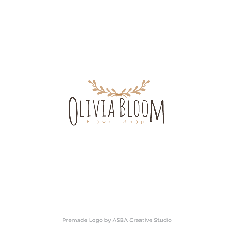 Bloom Flower Shop Logo - Premade Logo Olivia Bloom Flower Shop Logo. shop.asbacreativestudio ...