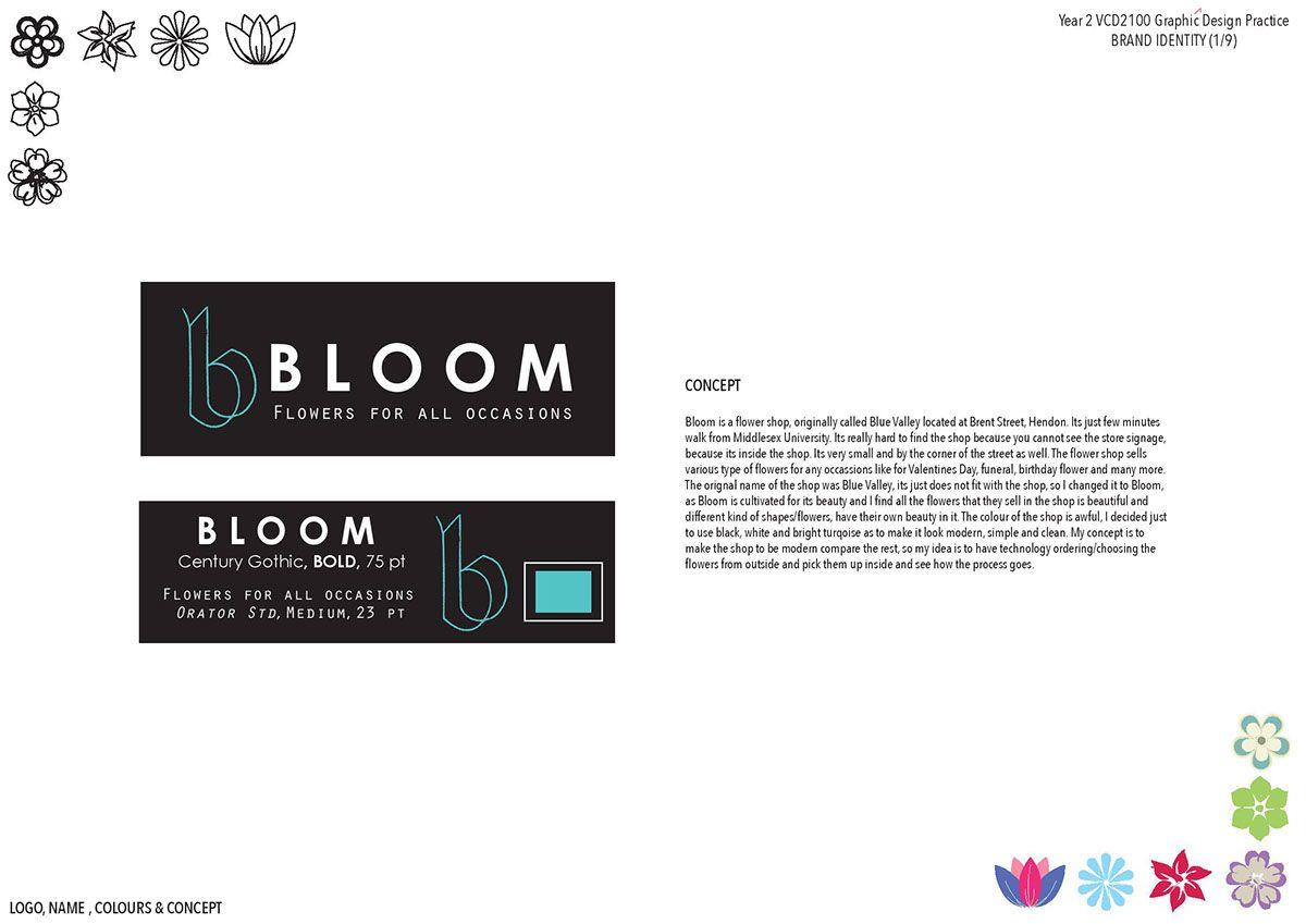 Bloom Flower Shop Logo - Brand Identity: Bloom flower shop