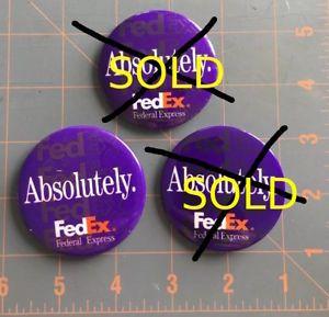 Vintige FedEx Logo - ONE Collectible Vintage FedEx Federal Express ABSOLUTELY Button Pin ...