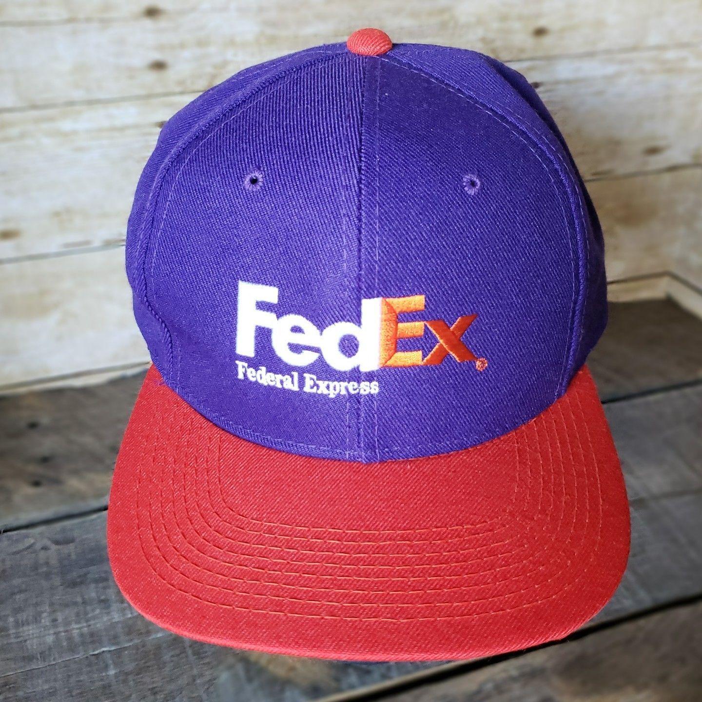 Vintige FedEx Logo - Vintage Federal Express Snapback Cap Driver Wool Trucker Hat FedEx ...