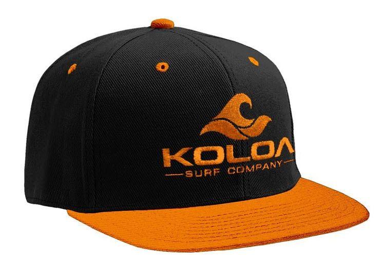 Orange Wave Logo - Koloa Surf Black/Orange Snapback Hat with Orange Embroidered Classic ...