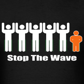 Orange Wave Logo - men-s-black-white-orange-stop-the-wave-logo-t-shirt_design | Stop ...