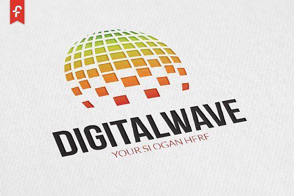 Orange Wave Logo - Digital Wave Logo ~ Logo Templates ~ Creative Market