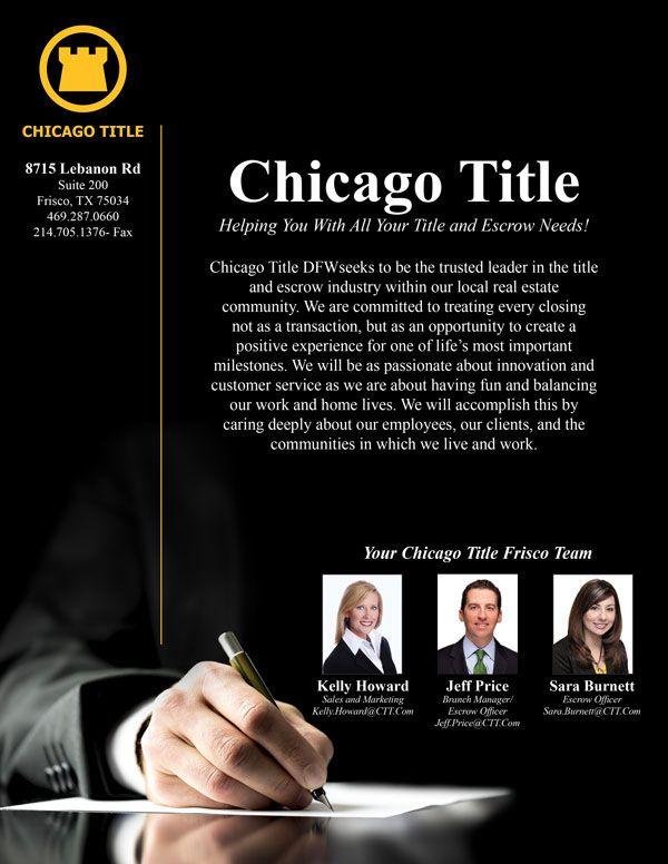 Chicago Title of Texas Logo - Chicago Title eblast Flyer on Behance