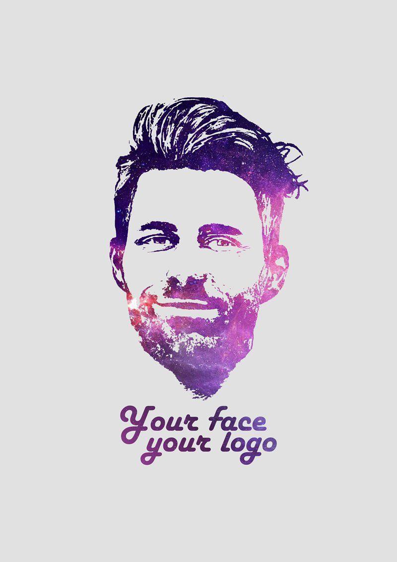 1 Person Logo - MICO Graphic Personalized custom made galaxy logo face,