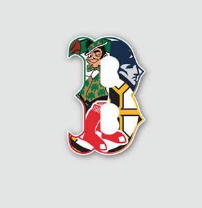 Boston Sports Logo - Boston B Sport Teams Fan Combined Logo Mashup Vinyl Sticker Decal ...