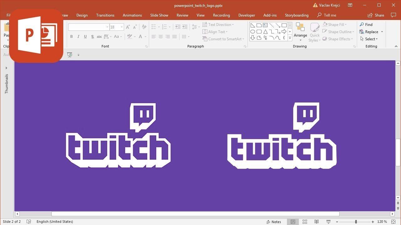 Microsoft PowerPoint Logo - How to create Twitch logo in Microsoft PowerPoint (Tutorial)
