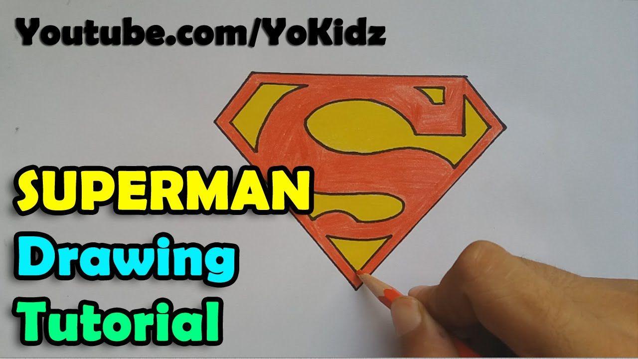 Simple Superhero Logo - How to draw Superman Symbol or Logo for kids - Easy and simple - YouTube
