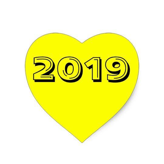 Yellow Heart Logo - Class of 2019 Yellow Heart Sticker by Janz | Zazzle.co.uk