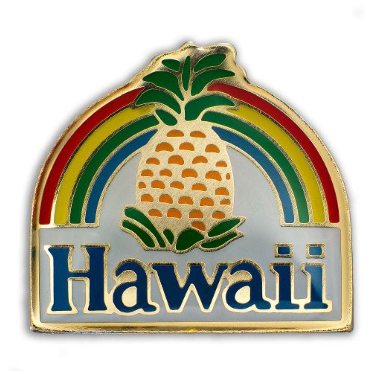 Red Blue Pineapple Logo - Hawaii Lapel Or Hat Pin Pineapple Rainbow Red, Blue - Buns Of Maui