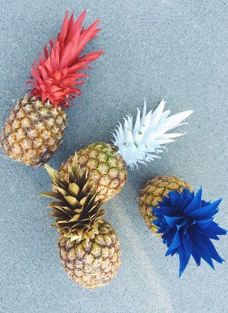 Red Blue Pineapple Logo - 4th of July Painted Pineapples | Red, White + Blue | 4th of July ...