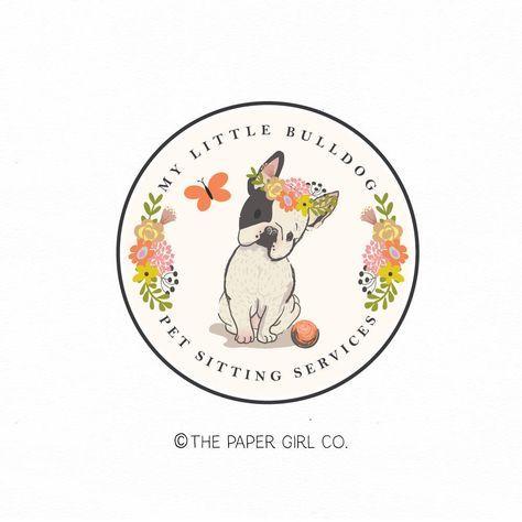 Sitter Logo - Bulldog logo french bulldog logo frenchie dog logo pet logo pet